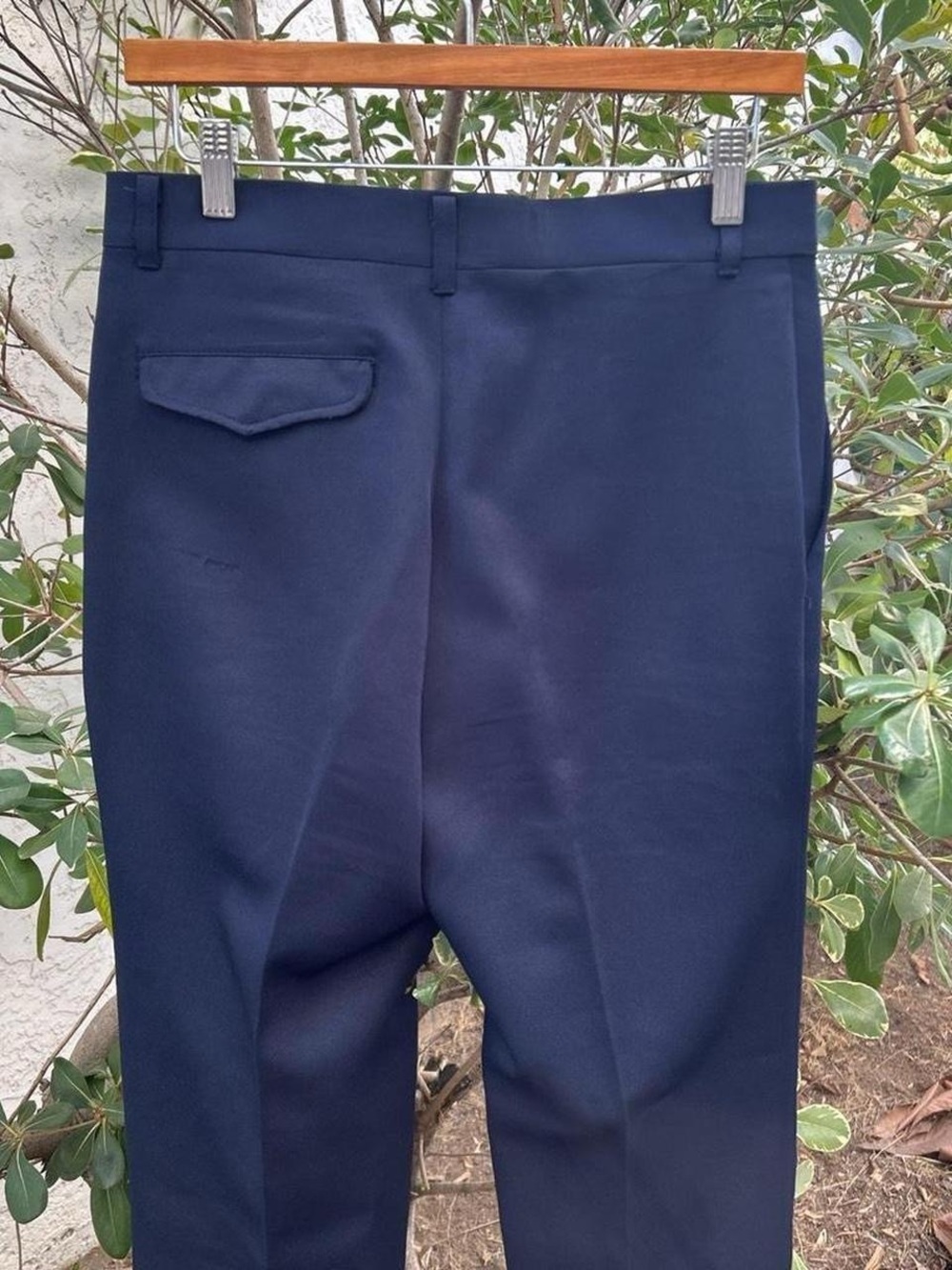Vintage 1990s New Roads Navy Dress Pants Slacks Talon Zipper 30x31 - Picture 3 of 4